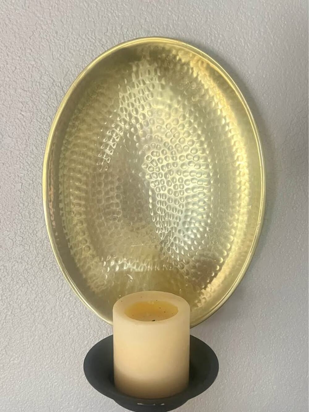 Single Hammered Metal Wall Sconce